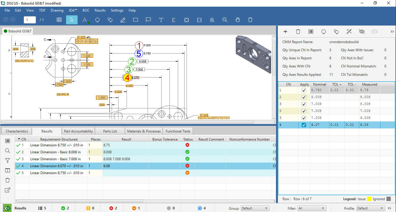 DISCUS CMM Report Panel