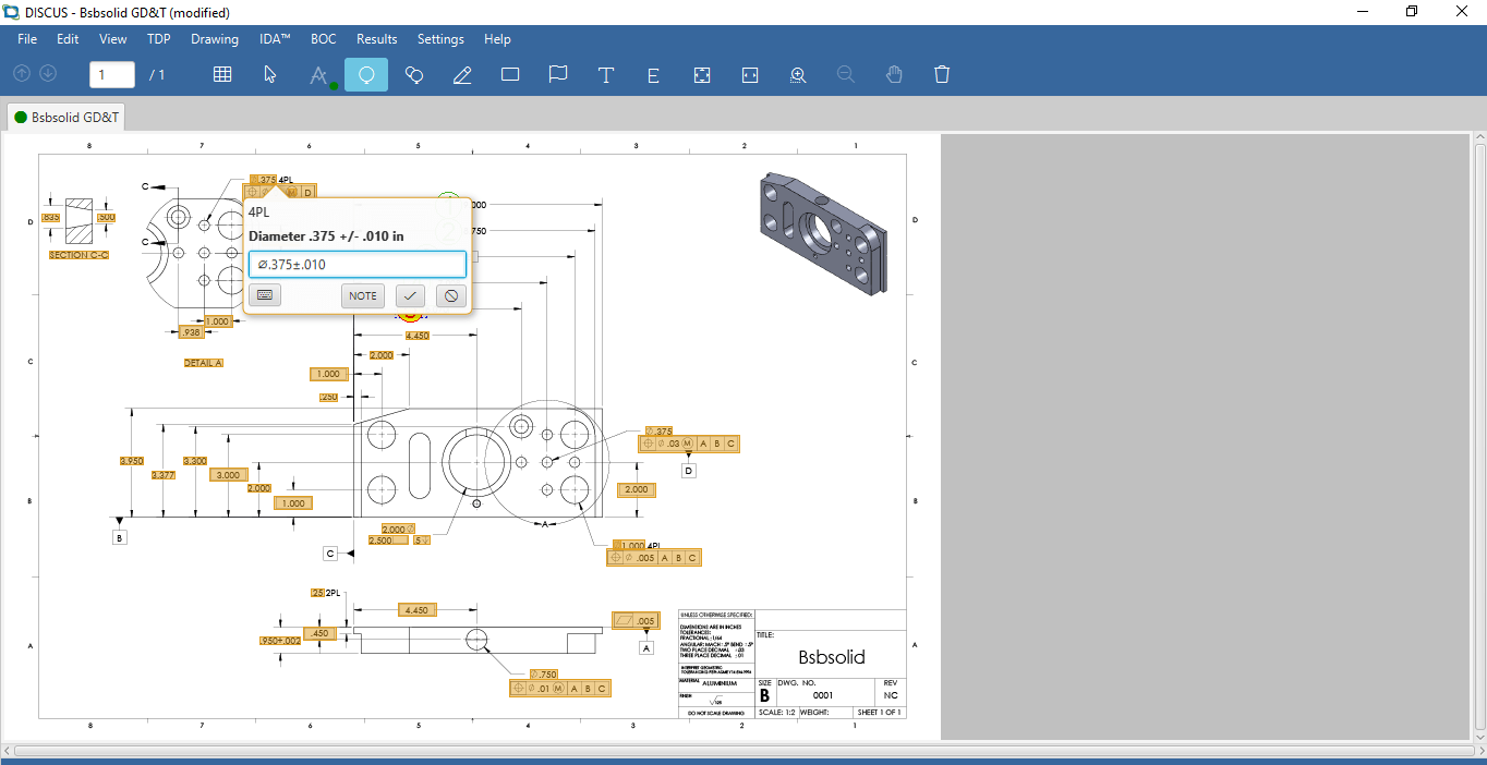 DISCUS Desktop drawing panel